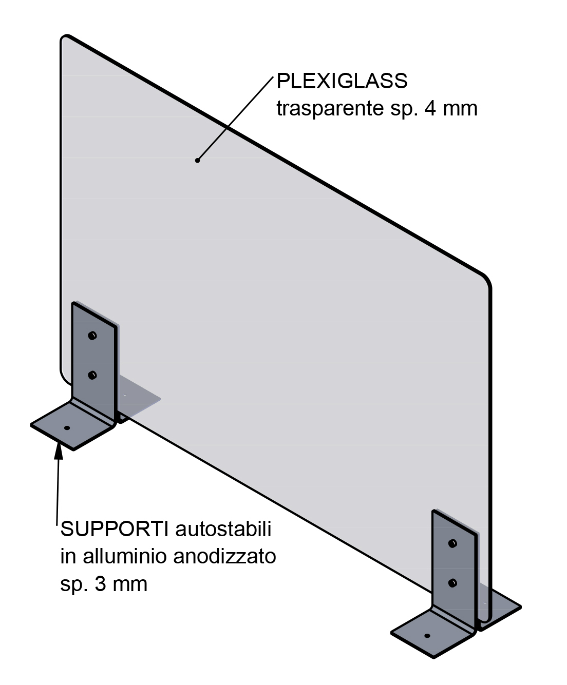 BARRIERA DI PROTEZIONE IN PLEXIGLASS TRASPARENTE -PARAFIATO